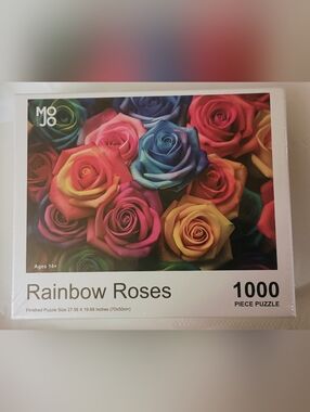 Rainbow Roses 1000 Piece Puzzle- Vibrant Multi-Color Floral